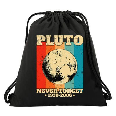 Never Pluto Forget. Retro Style Space Exploration Drawstring Bag
