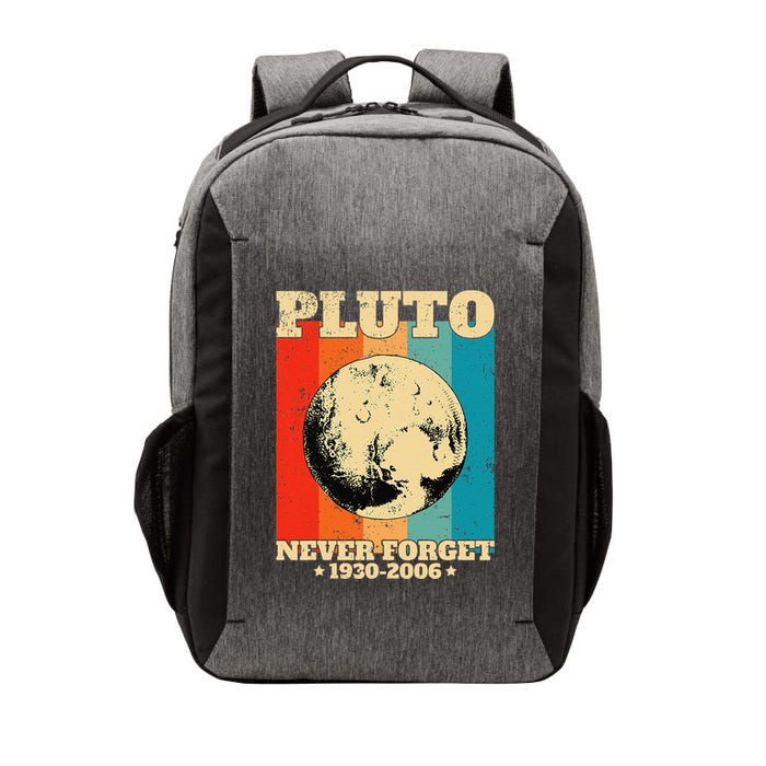 Never Pluto Forget. Retro Style Space Exploration Vector Backpack
