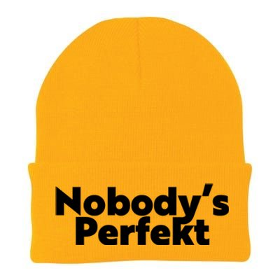 NobodyS Perfekt Funny Typo Sarcastic Pun Statement Humor Knit Cap Winter Beanie