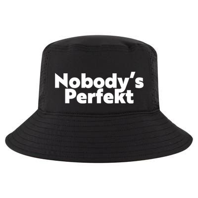 NobodyS Perfekt Funny Typo Sarcastic Pun Statement Humor Cool Comfort Performance Bucket Hat