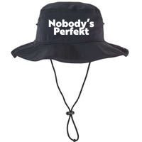 NobodyS Perfekt Funny Typo Sarcastic Pun Statement Humor Bucket Hat