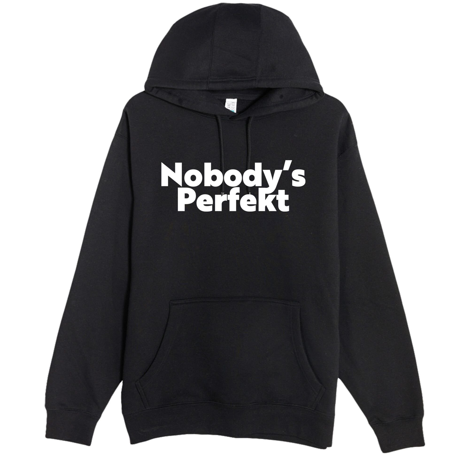 NobodyS Perfekt Funny Typo Sarcastic Pun Statement Humor Premium Pullover Hoodie