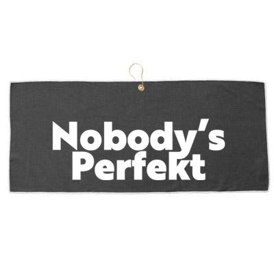 NobodyS Perfekt Funny Typo Sarcastic Pun Statement Humor Large Microfiber Waffle Golf Towel