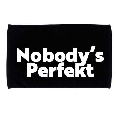 NobodyS Perfekt Funny Typo Sarcastic Pun Statement Humor Microfiber Hand Towel