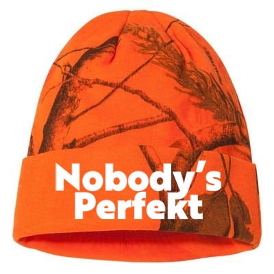 NobodyS Perfekt Funny Typo Sarcastic Pun Statement Humor Kati Licensed 12" Camo Beanie