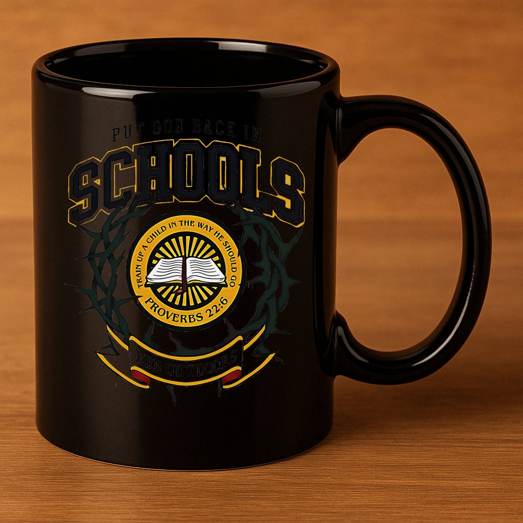 Nice Put God Back In Schools Bbb Outdoors 11oz C Handle Ceramic Mug