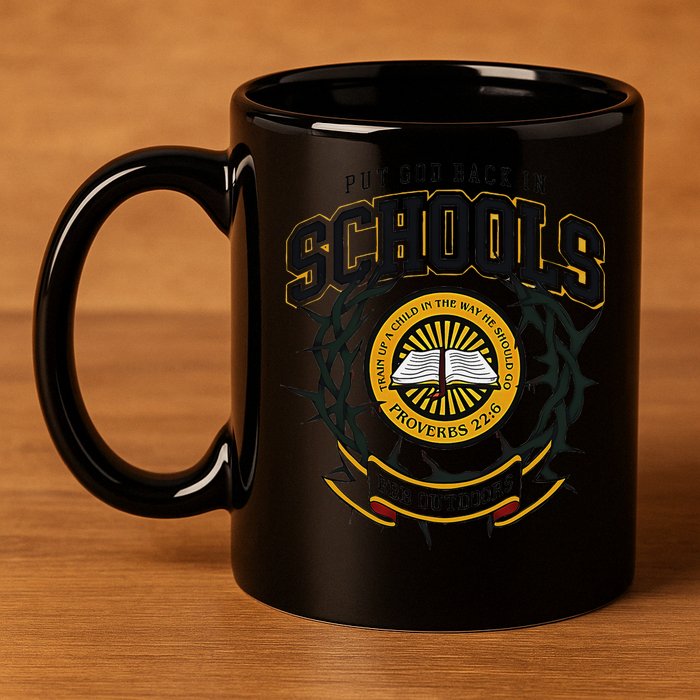Nice Put God Back In Schools Bbb Outdoors 11oz C Handle Ceramic Mug
