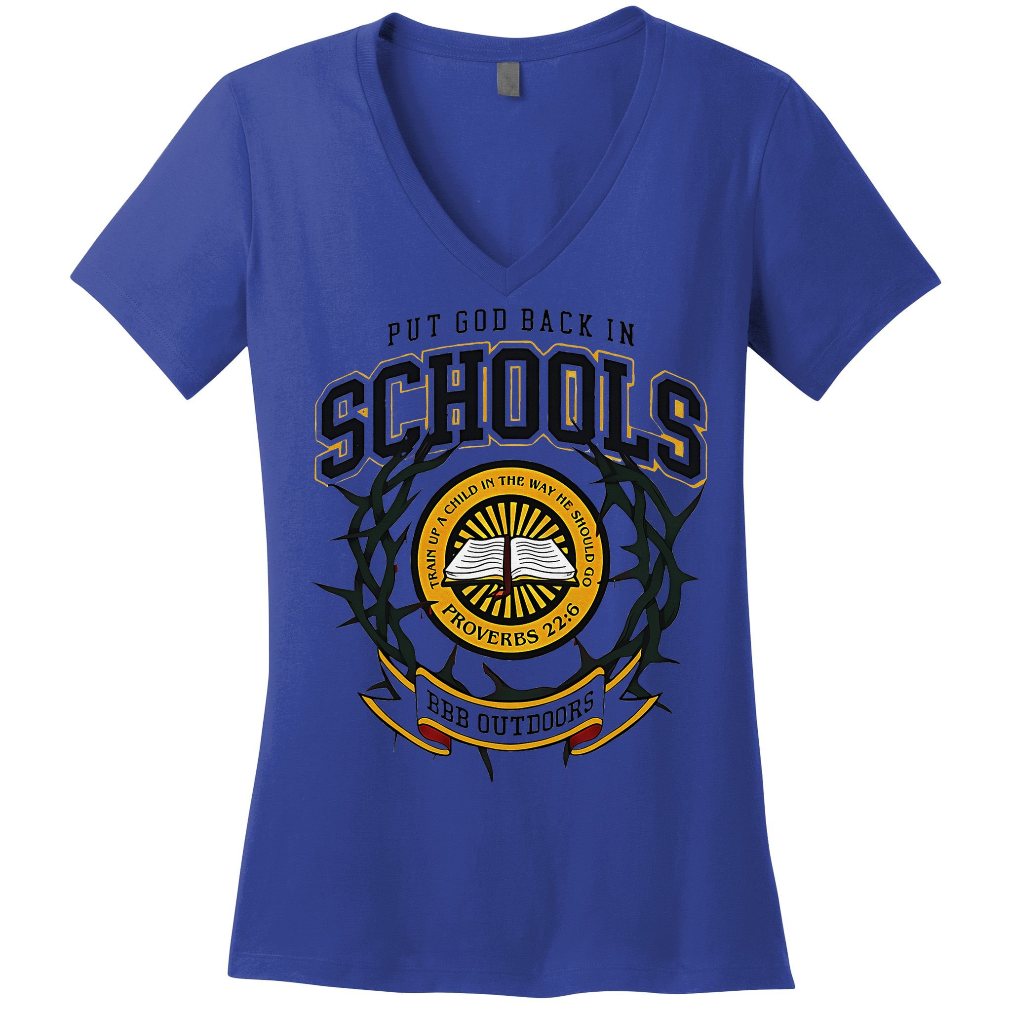 Nice Put God Back In Schools Bbb Outdoors Women's V-Neck T-Shirt