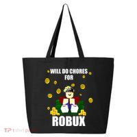 Noob & Professional Gamer Will Do Chores For Robux 25L Jumbo Tote