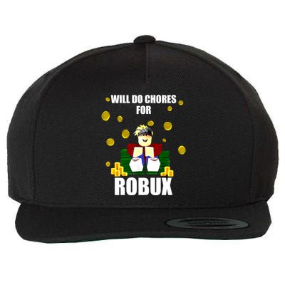 Noob & Professional Gamer Will Do Chores For Robux Wool Snapback Cap