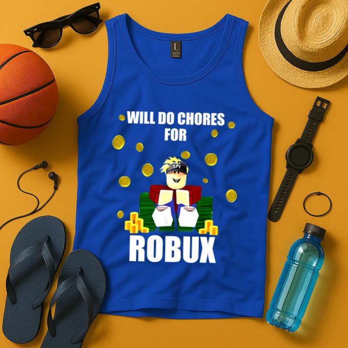 Noob & Professional Gamer Will Do Chores For Robux Tank Top