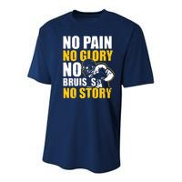 No Pain Glory Bruises Story Design Football Coach Youth Performance Sprint T-Shirt