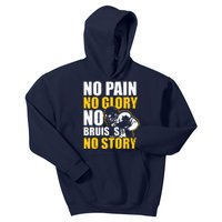 No Pain Glory Bruises Story Design Football Coach Kids Hoodie