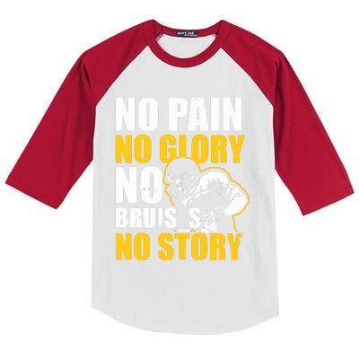 No Pain Glory Bruises Story Design Football Coach Kids Colorblock Raglan Jersey