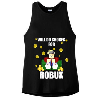 Noob & Professional Gamer Will Do Chores For Robux Funny Ladies PosiCharge Tri-Blend Wicking Tank