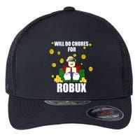 Noob & Professional Gamer Will Do Chores For Robux Funny Flexfit Unipanel Trucker Cap