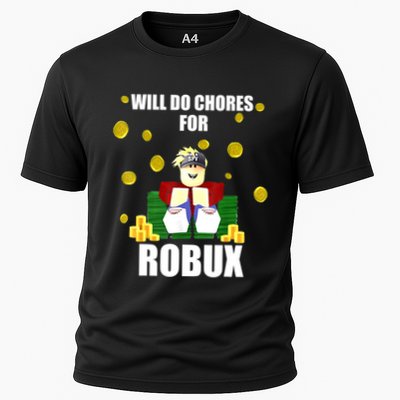 Noob & Professional Gamer Will Do Chores For Robux Funny Performance Shirt