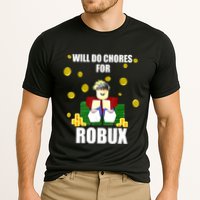 Noob & Professional Gamer Will Do Chores For Robux Funny Performance Shirt