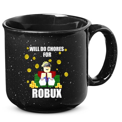 Noob & Professional Gamer Will Do Chores For Robux Funny 15oz Campfire Ceramic Mug