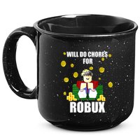 Noob & Professional Gamer Will Do Chores For Robux Funny 15oz Campfire Ceramic Mug