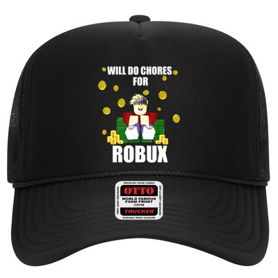 Noob & Professional Gamer Will Do Chores For Robux Funny Trucker Hat
