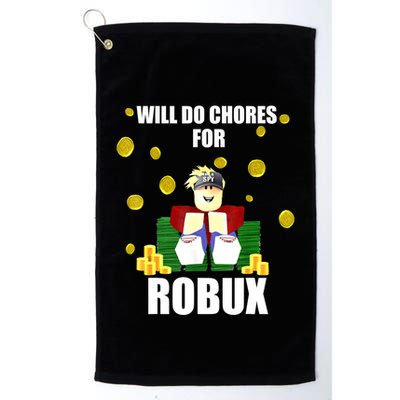 Noob & Professional Gamer Will Do Chores For Robux Funny Golf Towel