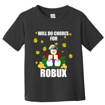 Noob & Professional Gamer Will Do Chores For Robux Funny Toddler T-Shirt