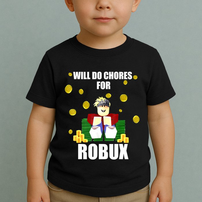 Noob & Professional Gamer Will Do Chores For Robux Funny Toddler T-Shirt