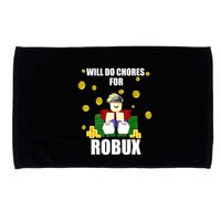 Noob & Professional Gamer Will Do Chores For Robux Funny Microfiber Hand Towel