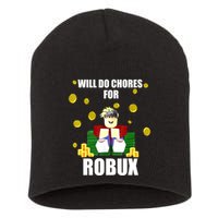 Noob & Professional Gamer Will Do Chores For Robux Funny Short Acrylic Beanie