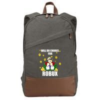 Noob & Professional Gamer Will Do Chores For Robux Funny Cotton Canvas Backpack