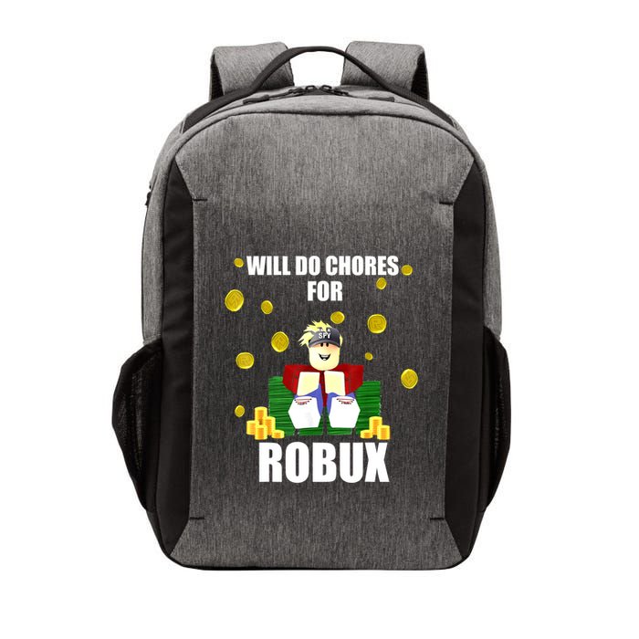 Noob & Professional Gamer Will Do Chores For Robux Funny Vector Backpack