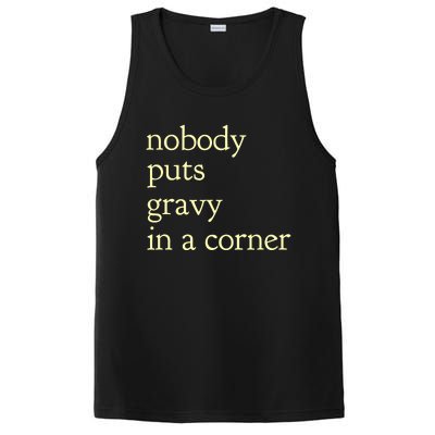 nobody puts gravy in the corner Funny Thanksgiving Puns PosiCharge Competitor Tank