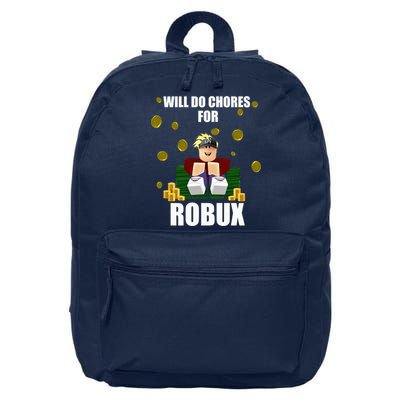 Noob & Professional Gamer Will Do Chores For Robux 16 in Basic Backpack