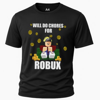 Noob & Professional Gamer Will Do Chores For Robux Funny Performance Shirt