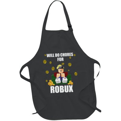 Noob & Professional Gamer Will Do Chores For Robux Funny Apron
