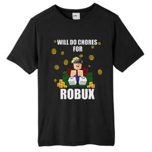 Noob & Professional Gamer Will Do Chores For Robux Funny Tall Fusion ChromaSoft Performance T-Shirt