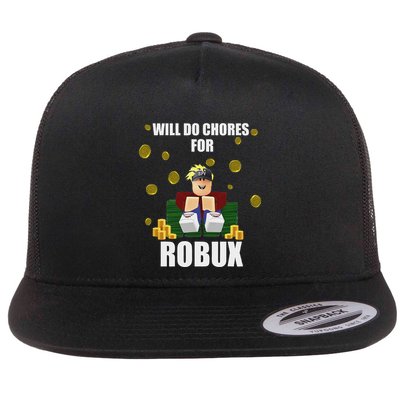 Noob & Professional Gamer Will Do Chores For Robux Funny Flatbill Hat