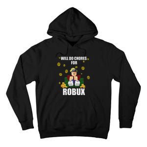 Noob & Professional Gamer Will Do Chores For Robux Funny Tall Hoodie