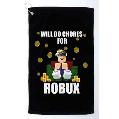 Noob & Professional Gamer Will Do Chores For Robux Funny Golf Towel