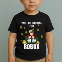 Noob & Professional Gamer Will Do Chores For Robux Funny Toddler T-Shirt