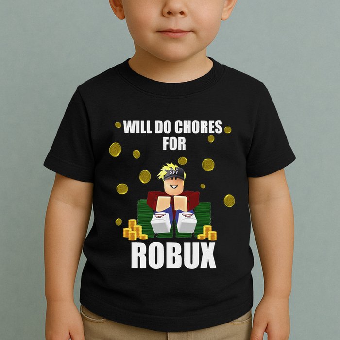 Noob & Professional Gamer Will Do Chores For Robux Funny Toddler T-Shirt