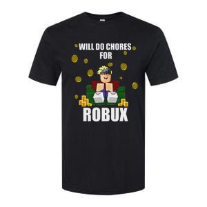 Noob & Professional Gamer Will Do Chores For Robux Funny Softstyle CVC T-Shirt