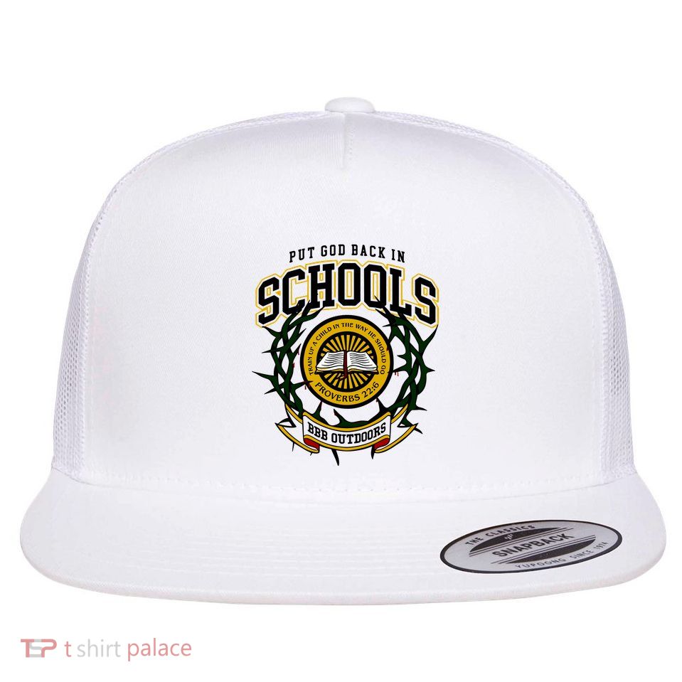 Nice Put God Back In Schools Bbb Outdoors Flat Bill Trucker Hat