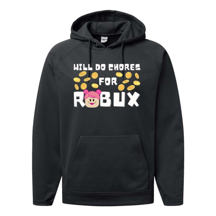 Noob & Professional Gamer Will Do Chores Performance Fleece Hoodie