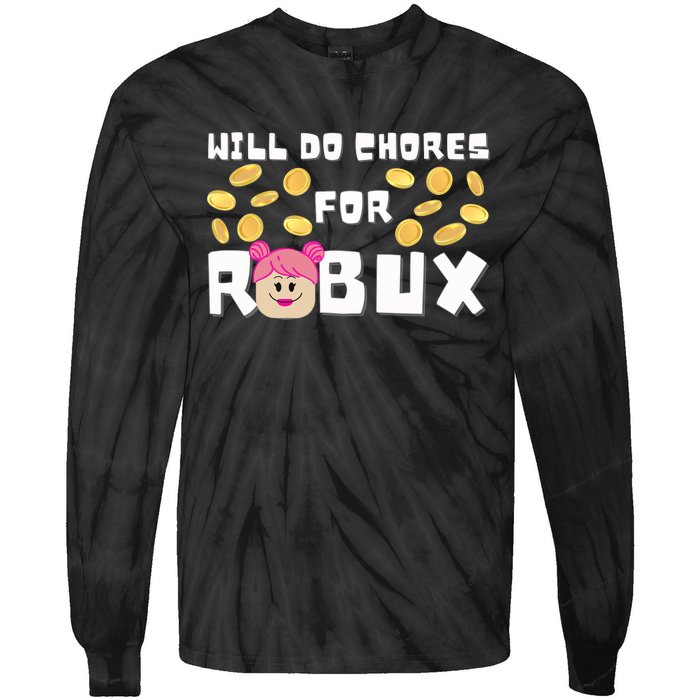 Noob & Professional Gamer Will Do Chores Tie-Dye Long Sleeve Shirt