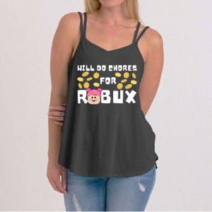 Noob & Professional Gamer Will Do Chores Women's Strappy Tank