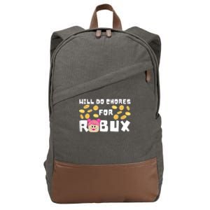 Noob & Professional Gamer Will Do Chores Cotton Canvas Backpack