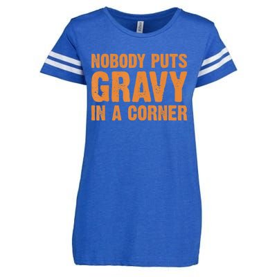 Nobody Puts Gravy In A Corner Enza Ladies Jersey Football T-Shirt