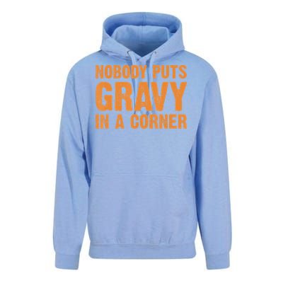 Nobody Puts Gravy In A Corner Unisex Surf Hoodie